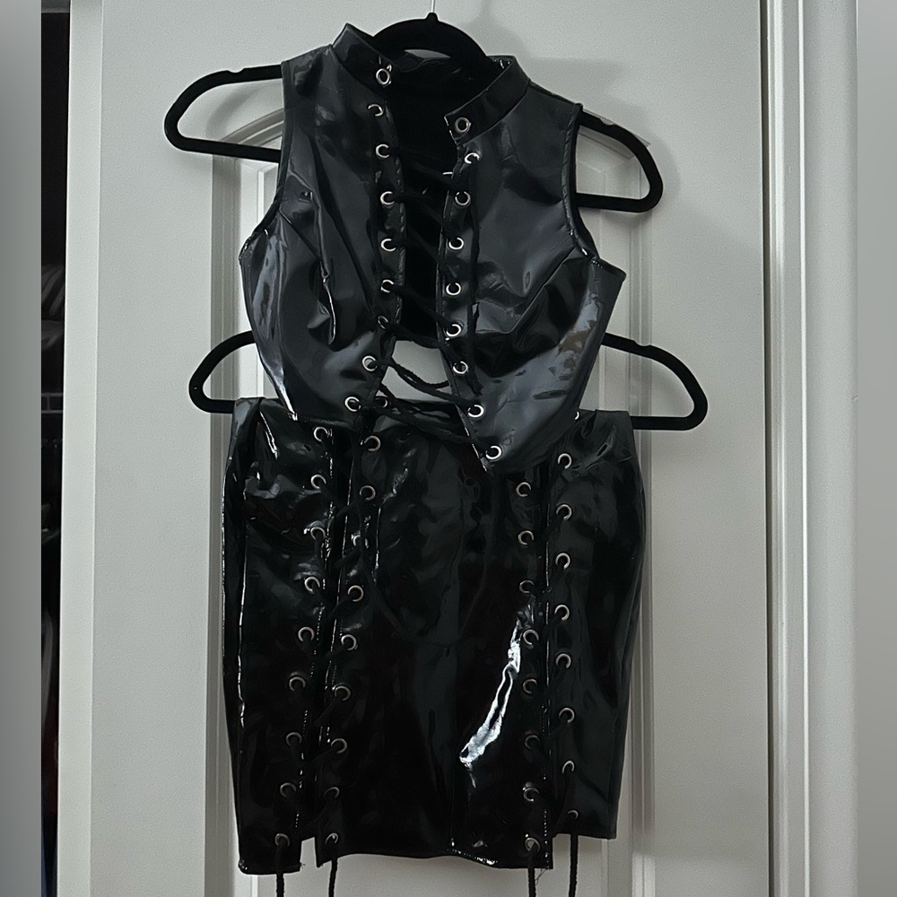 S Leather 2 piece outfit